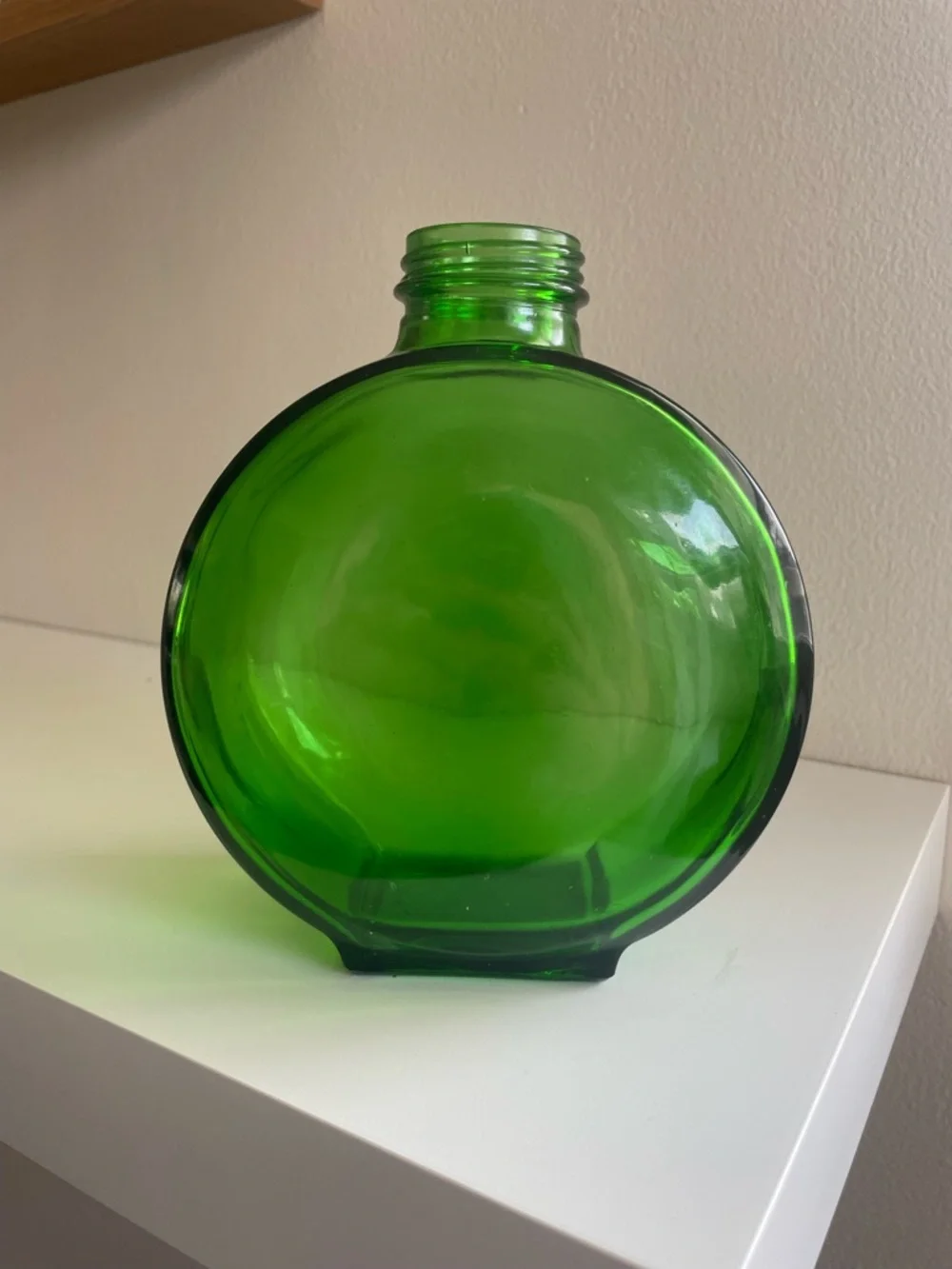 Vintage Green Glass Decorative Bottle Vase - Picture 1 of 10